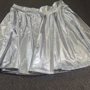 Shimmering Silver Mini Skirt